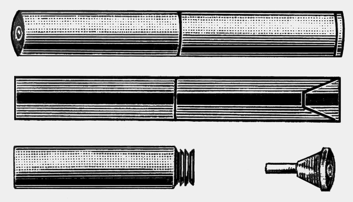 Рисунок стетоскопа Лаэннека из его книги «De l'auscultation mediate», 1819